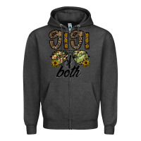 Charcoal Heather gigi of both Zipper Hoodie - CowhideDigitalArt