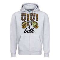 Heather Grey gigi of both Zipper Hoodie - CowhideDigitalArt