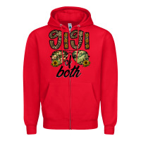 Red gigi of both Zipper Hoodie - CowhideDigitalArt
