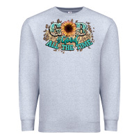 Heather Grey god is good all the time Premium Sweatshirt - NancyCooperArtShop