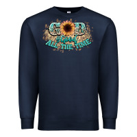 Navy god is good all the time Premium Sweatshirt - NancyCooperArtShop