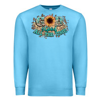 Ocean Blue god is good all the time Premium Sweatshirt - NancyCooperArtShop