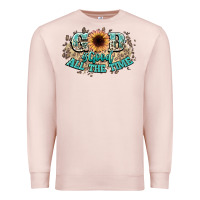 Pale Pink god is good all the time Premium Sweatshirt - NancyCooperArtShop