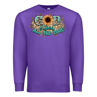 Purple god is good all the time Premium Sweatshirt - NancyCooperArtShop