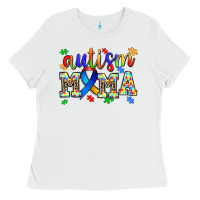 White autism mama Ladies Tee - AdoDesignShop
