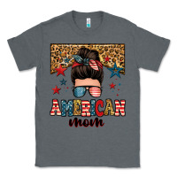 Charcoal Heather american mom junkie messy bun Classic Tee - Zillion Design Studio
