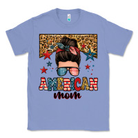 Colony Blue american mom junkie messy bun Classic Tee - Zillion Design Studio