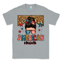 Heather Grey american mom junkie messy bun Classic Tee - Zillion Design Studio