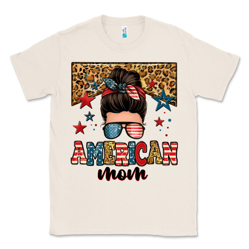 American Mom Junkie Messy Bun Classic Tee by Zillion Design Studio | Teevron