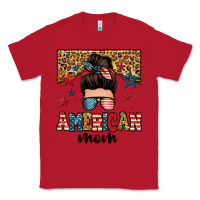 Red american mom junkie messy bun Classic Tee - Zillion Design Studio