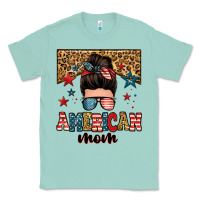 Seafoam american mom junkie messy bun Classic Tee - Zillion Design Studio