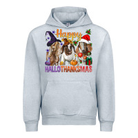 Heather Grey Happy Hallothanksmas Goats Urban Hoodie - BundleAndBundleShop