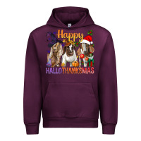 Mauve Wine Happy Hallothanksmas Goats Urban Hoodie - BundleAndBundleShop