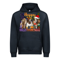 Navy Happy Hallothanksmas Goats Urban Hoodie - BundleAndBundleShop