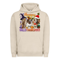 Pigment French Oak Happy Hallothanksmas Goats Urban Hoodie - BundleAndBundleShop