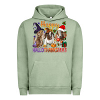 Pigment Oil Green Happy Hallothanksmas Goats Urban Hoodie - BundleAndBundleShop