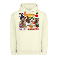 Pigment Pistachio Happy Hallothanksmas Goats Urban Hoodie - BundleAndBundleShop