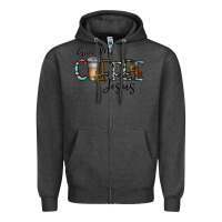 Charcoal Heather give me coffee jesus Zipper Hoodie - CowhideDigitalArt