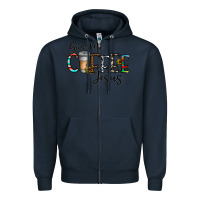 Navy give me coffee jesus Zipper Hoodie - CowhideDigitalArt