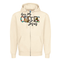 Sandshell give me coffee jesus Zipper Hoodie - CowhideDigitalArt