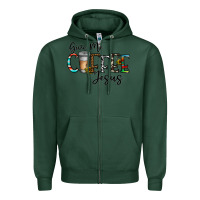 Sports Green give me coffee jesus Zipper Hoodie - CowhideDigitalArt