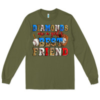 Army Green diamonds are a girl's best friend baseball Long Sleeve Tee - Zillion Design Studio