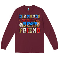 Burgundy diamonds are a girl's best friend baseball Long Sleeve Tee - Zillion Design Studio