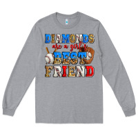 Heather Grey diamonds are a girl's best friend baseball Long Sleeve Tee - Zillion Design Studio