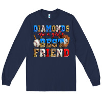 Navy diamonds are a girl's best friend baseball Long Sleeve Tee - Zillion Design Studio