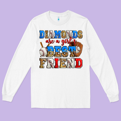 Diamonds Are A Girl's Best Friend Baseball Long Sleeve Tee Designed By Zillion Design Studio