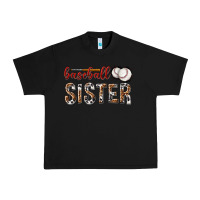 Black baseball sister with leopard Urban Heavy Tee - texasbilliewilder