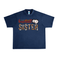 Navy baseball sister with leopard Urban Heavy Tee - texasbilliewilder