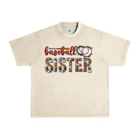 Sandshell baseball sister with leopard Urban Heavy Tee - texasbilliewilder