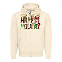 Sandshell happy holiday christmas Zipper Hoodie - FaDigitalArtStudio