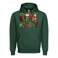 Sports Green happy holiday christmas Zipper Hoodie - FaDigitalArtStudio