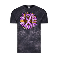 Cloud Black Cancer Awareness Sunflower Vintage Tee - RanaPortraitStore