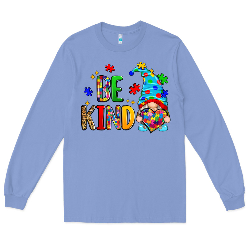 Be Kind Autism Gnome Long Sleeve Tee by Zillion Design Studio | Teevron