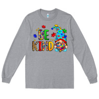 Heather Grey be kind autism gnome Long Sleeve Tee - Zillion Design Studio