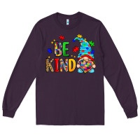Plum be kind autism gnome Long Sleeve Tee - Zillion Design Studio