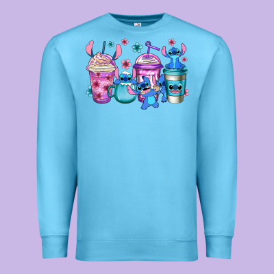 Stitch Coffee Premium Sweatshirt Designed By Jasminsmagicworld