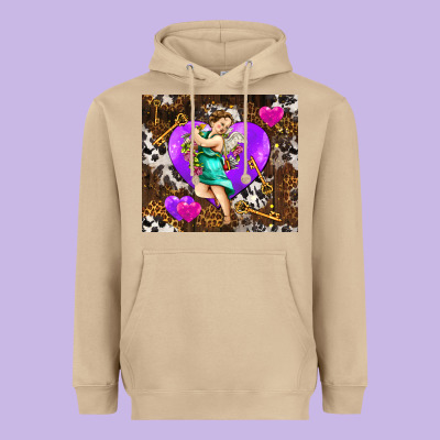 Cupid And Heart Heavyweight Hoodie Designed By Adodesignshop
