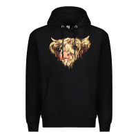 Black scottish cow Premium Hoodie - NancyCooperArtShop