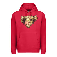 Cardinal scottish cow Premium Hoodie - NancyCooperArtShop