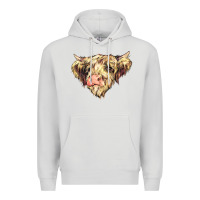 Dove Grey scottish cow Premium Hoodie - NancyCooperArtShop