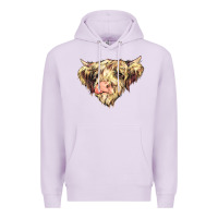 Lilac scottish cow Premium Hoodie - NancyCooperArtShop