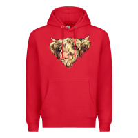 Red scottish cow Premium Hoodie - NancyCooperArtShop