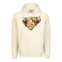 Sandshell scottish cow Premium Hoodie - NancyCooperArtShop