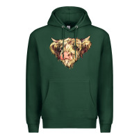 Sports Green scottish cow Premium Hoodie - NancyCooperArtShop