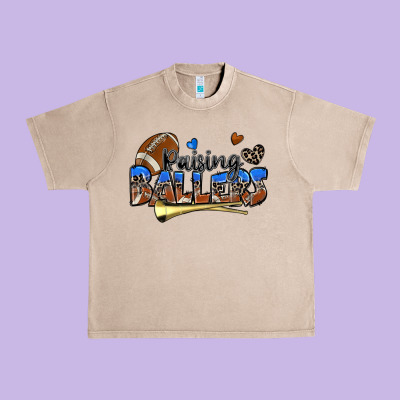 Raising Ballers Football Urban Heavy Tee Designed By Zillion Design Studio