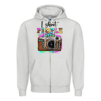 Dove Grey i shoot people tie dye gemstone vintage camera Zipper Hoodie - FaDigitalArtStudio